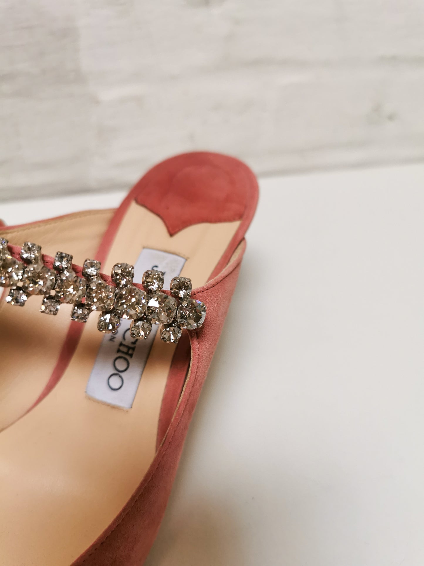 Jimmy Choo suede crystal embellished mules