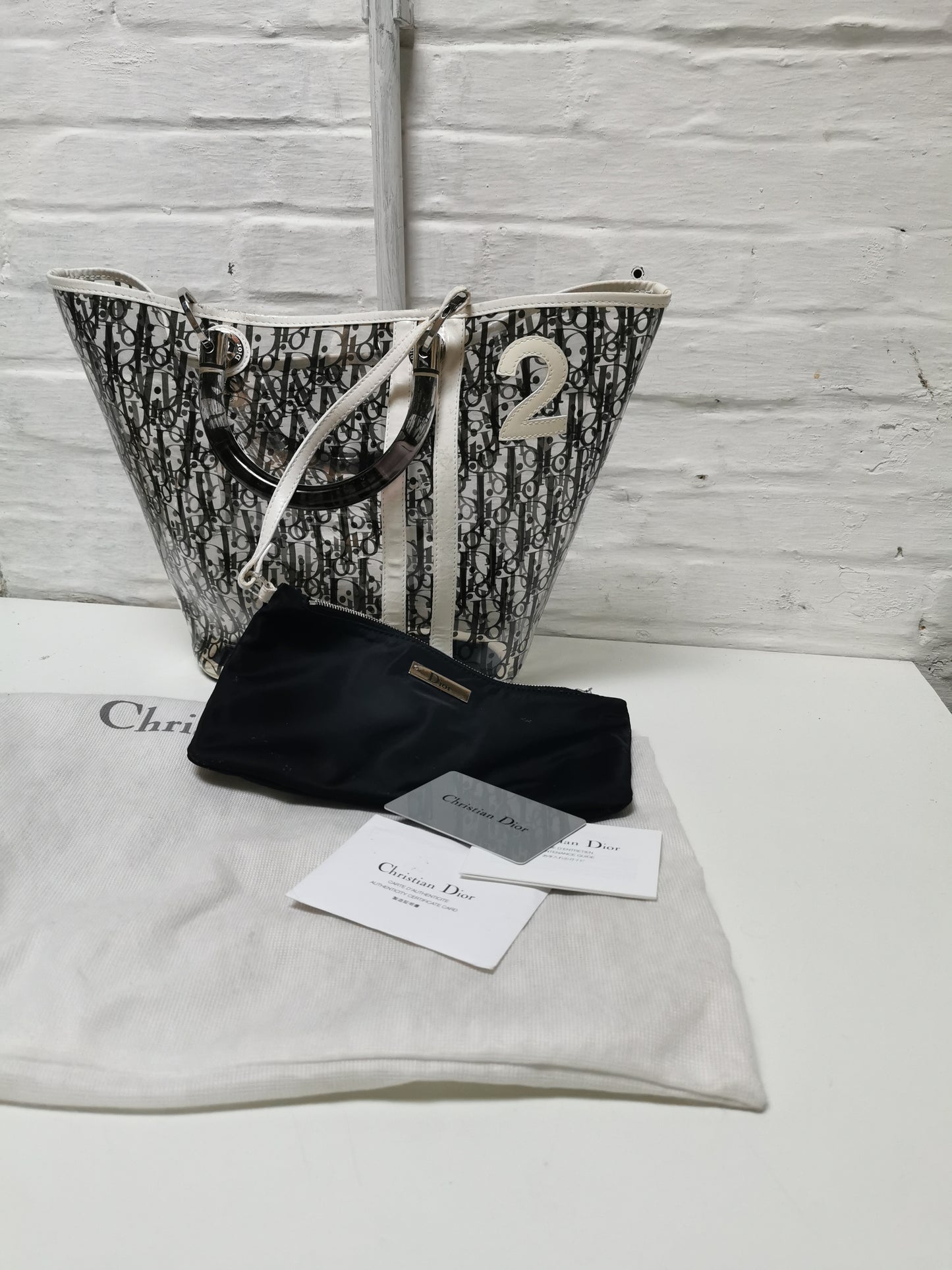 Christian Dior Trotter Canvas tote bag Clear