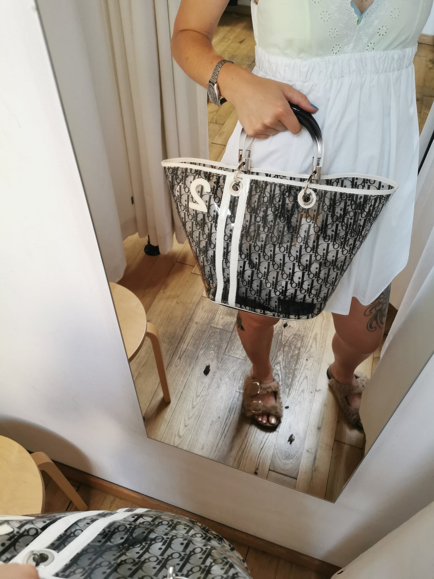 Christian Dior Trotter Canvas tote bag Clear