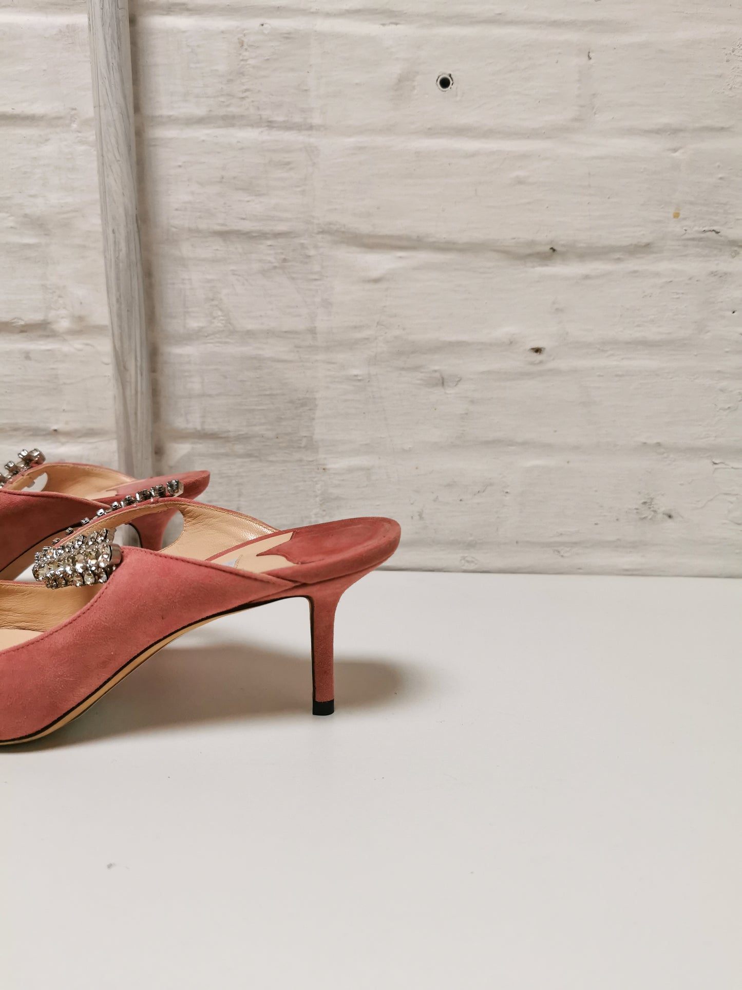 Jimmy Choo suede crystal embellished mules