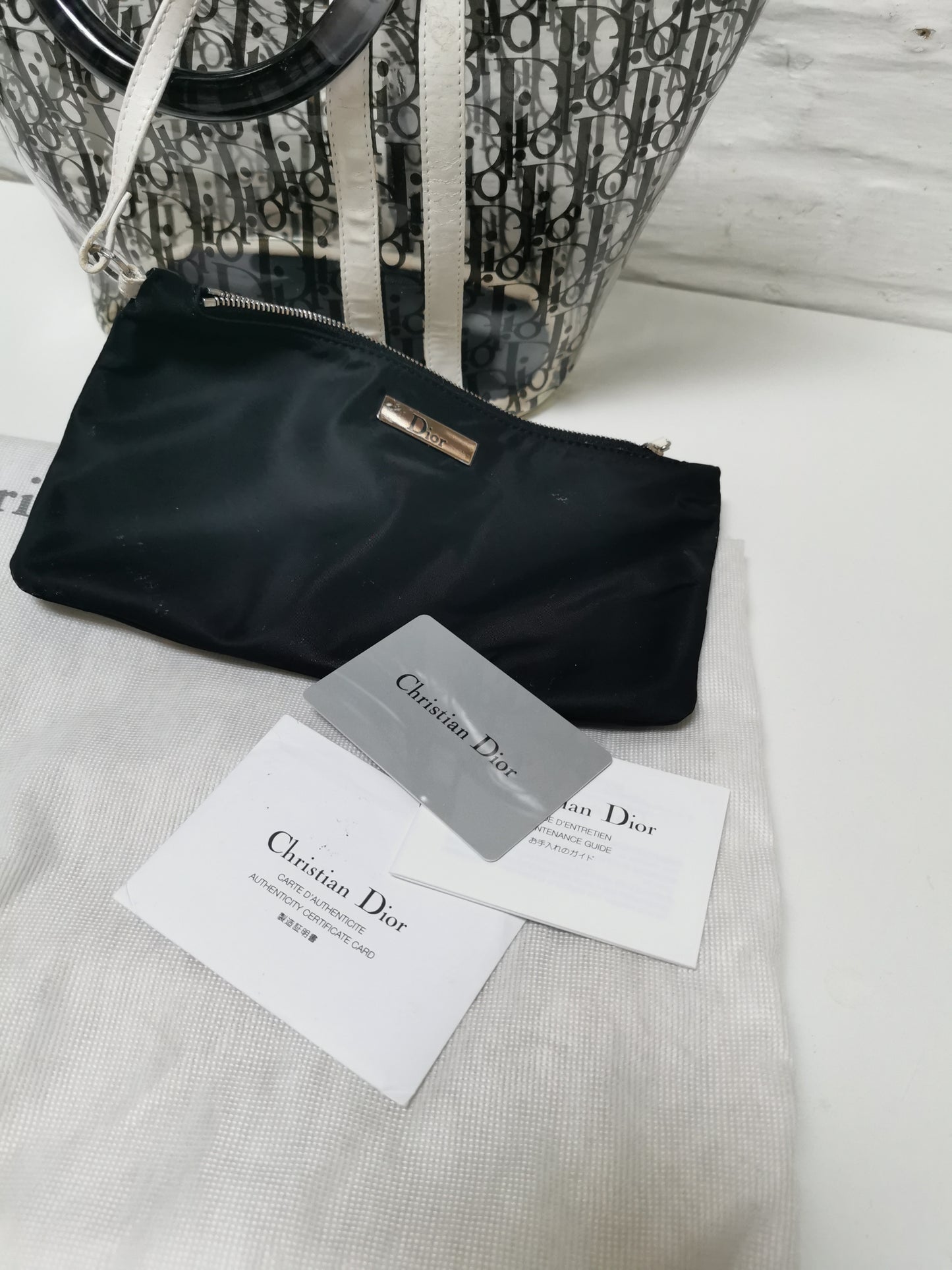 Christian Dior Trotter Canvas tote bag Clear