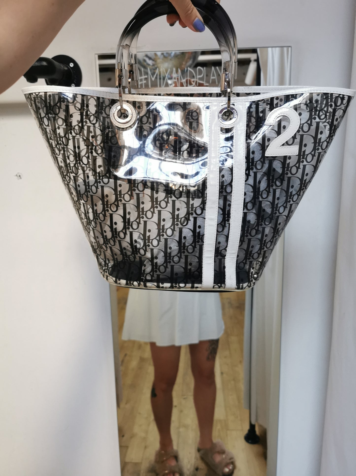 Christian Dior Trotter Canvas tote bag Clear