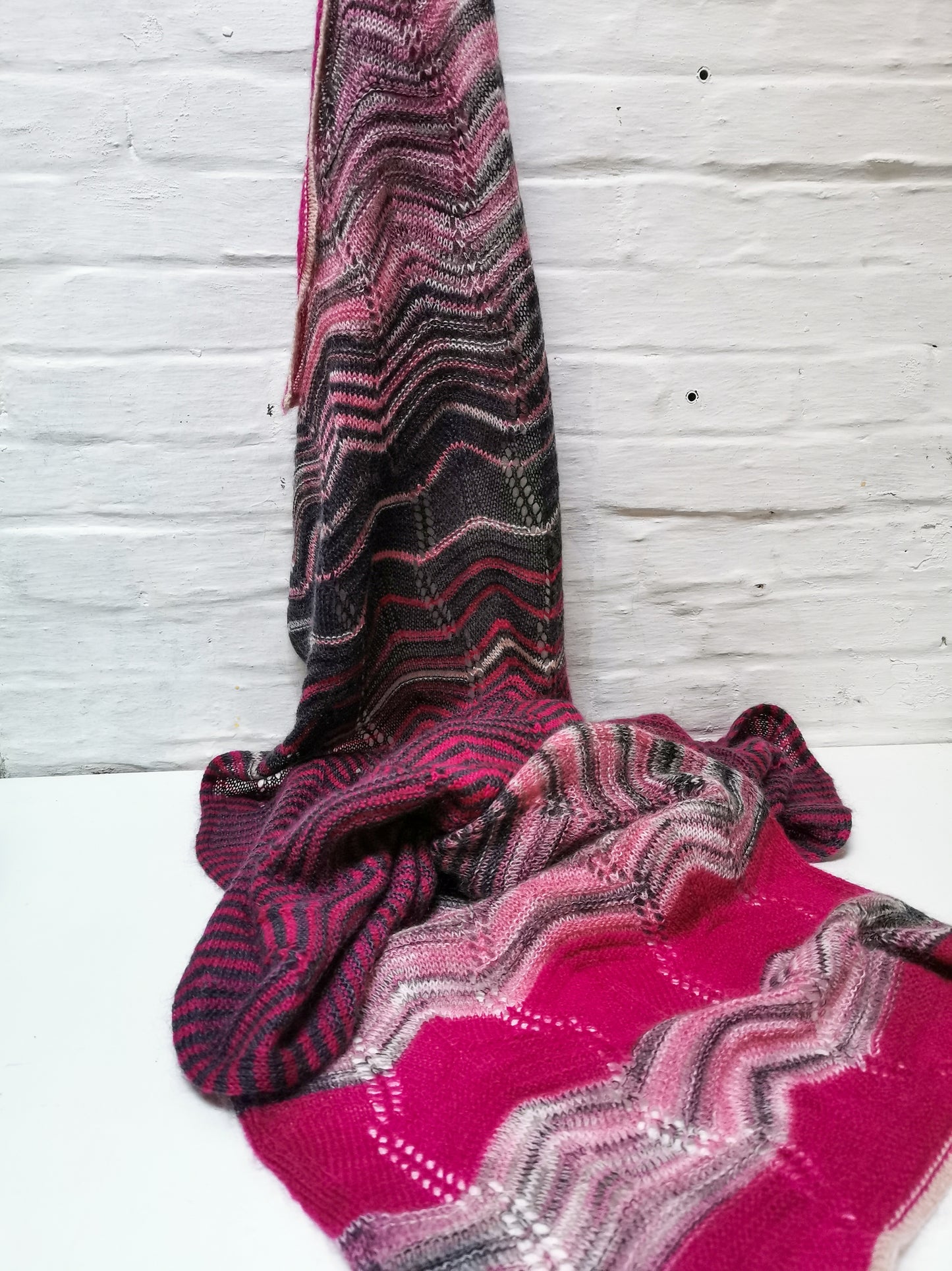 Missoni sjaal roze en grijs