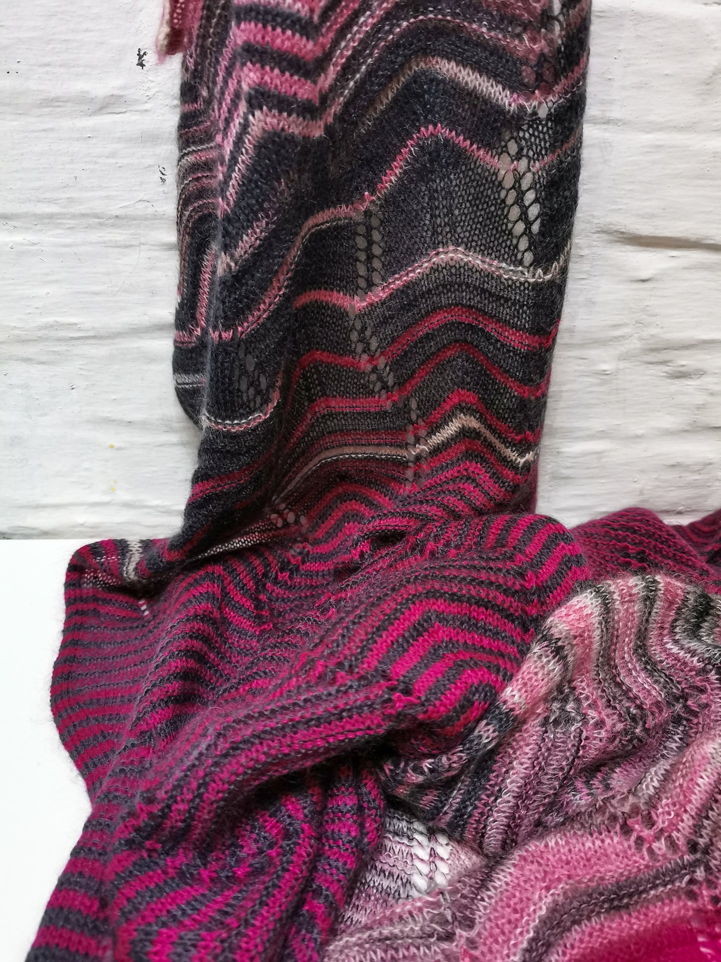 Missoni sjaal roze en grijs