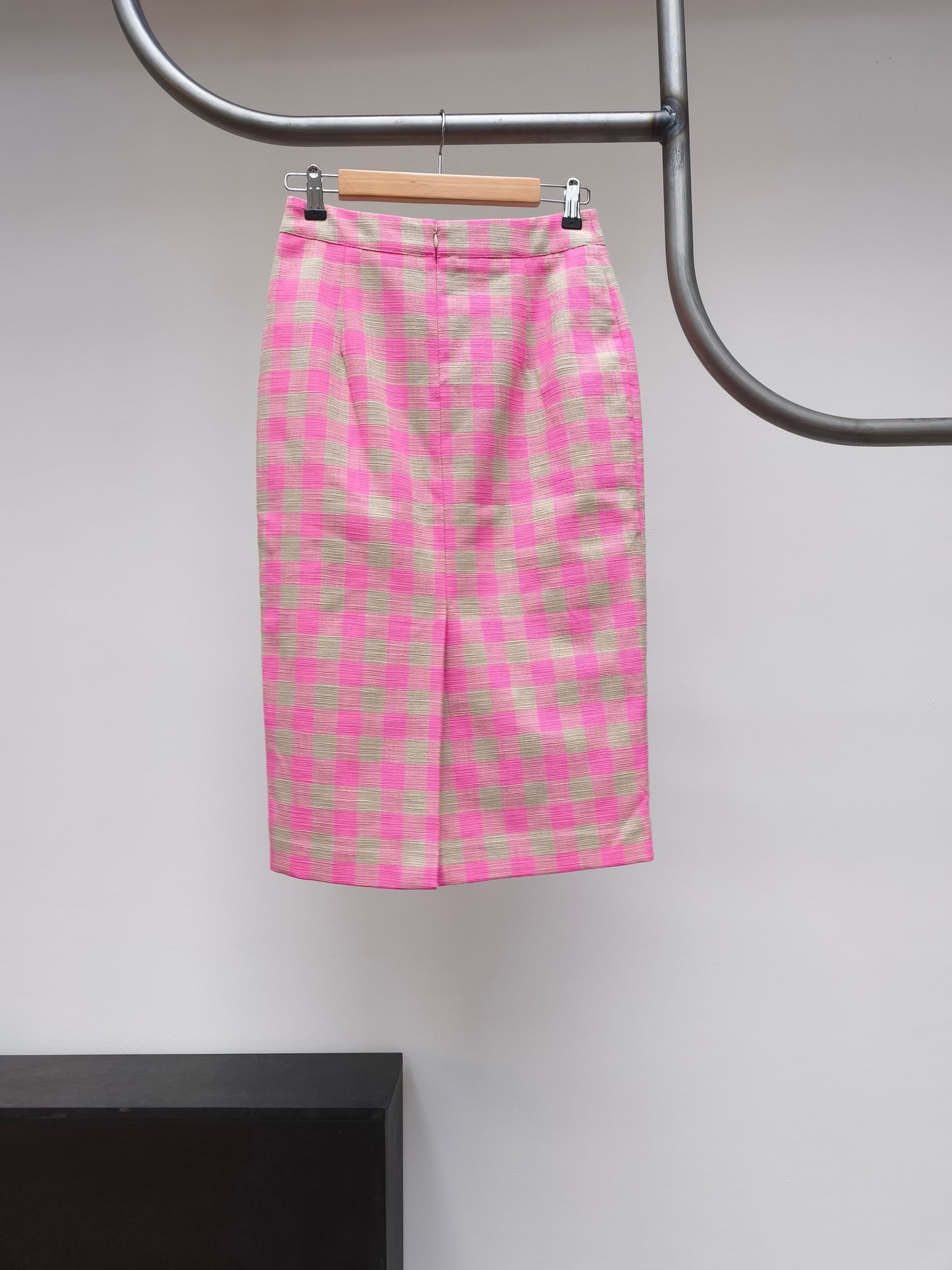 Essentiel rok geruit roze/beige