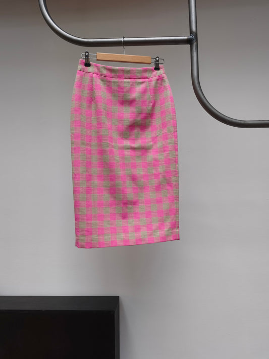 Essentiel rok geruit roze/beige