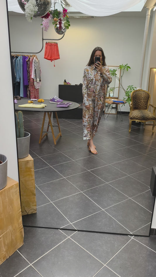 Momoni jurk blauw print bloemen