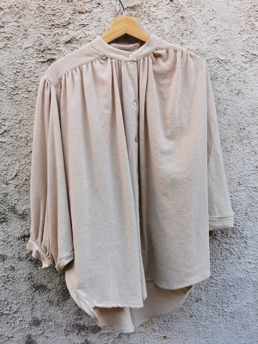 Sea Me Happy Balloon blouse beige