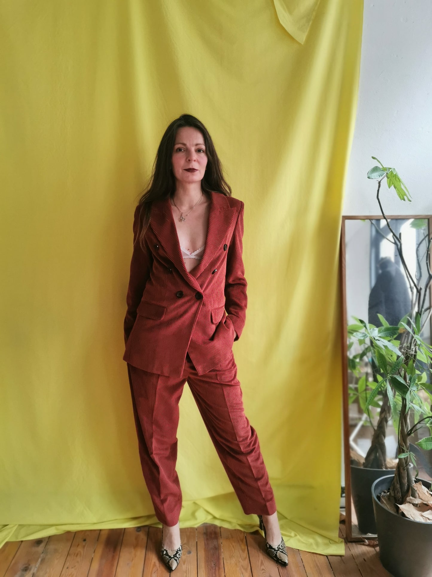 Sayidati kostuum roest fluweel