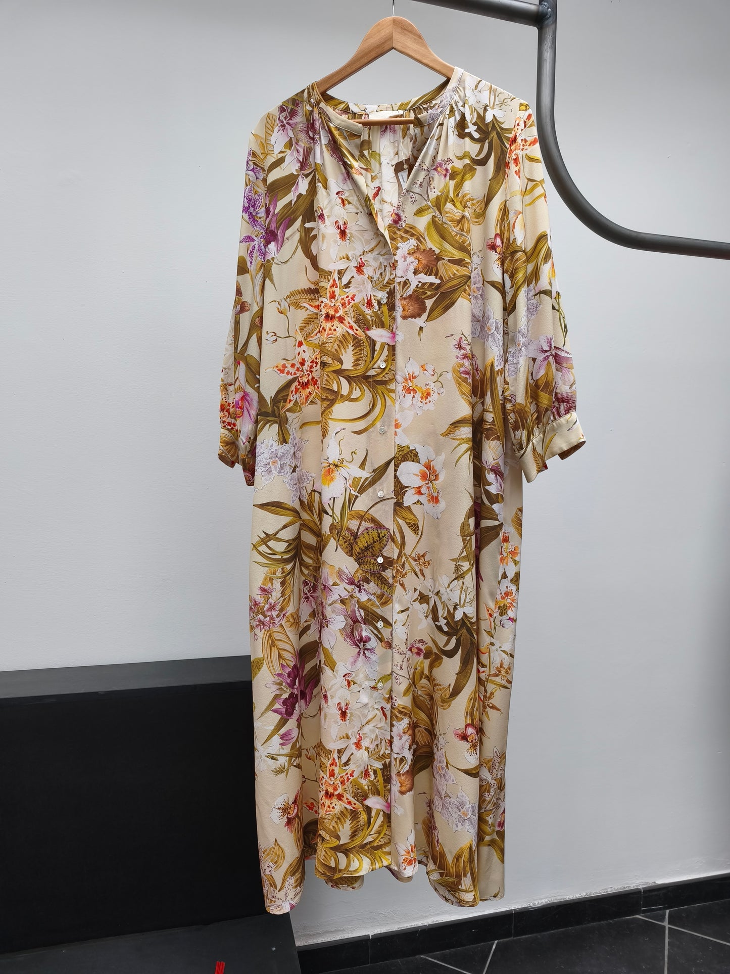 Momoni jurk geel print bloemen