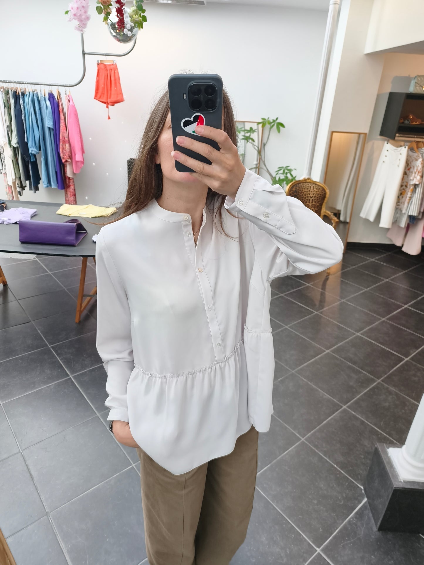 Hemisphere blouse greige