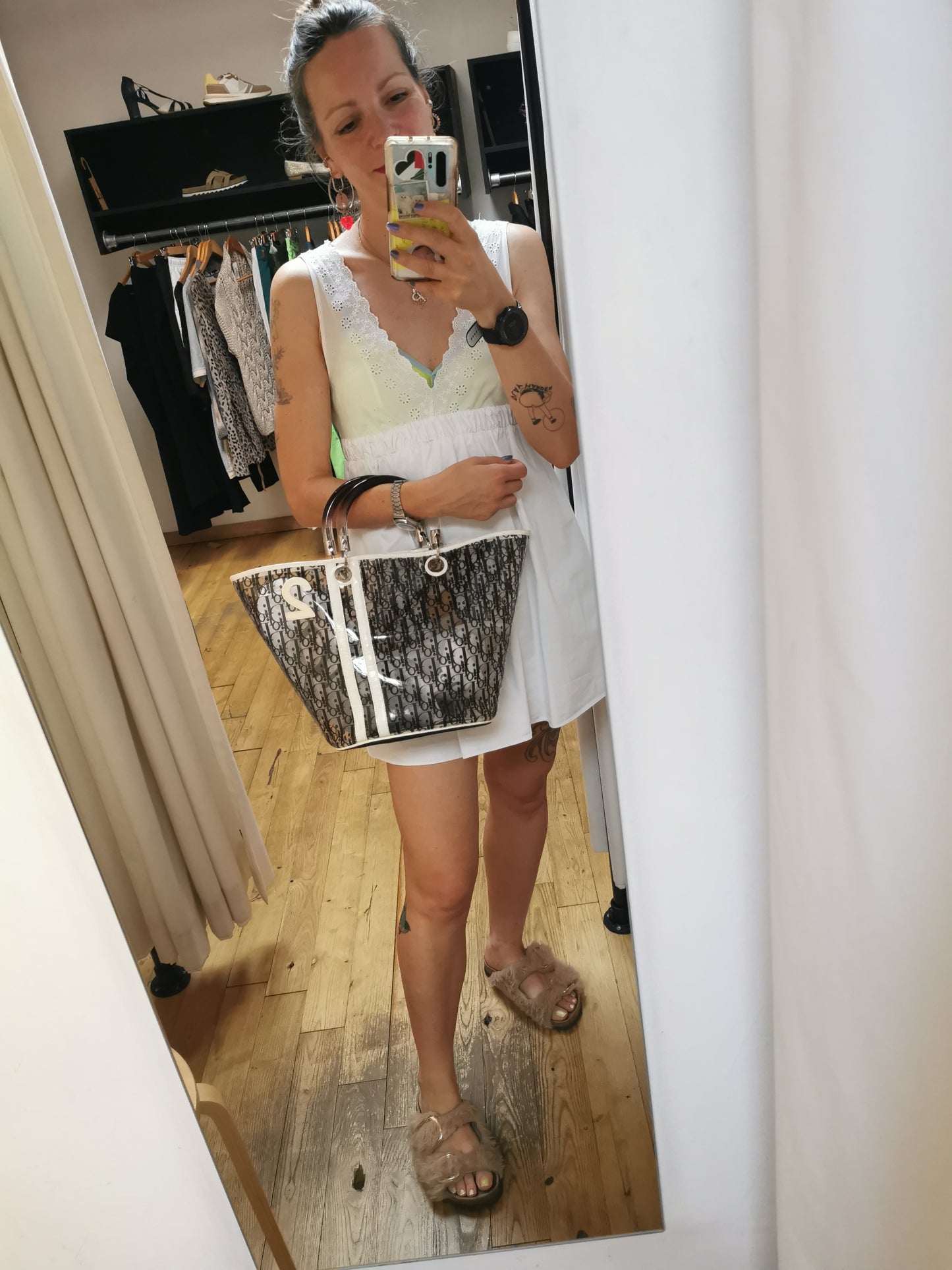 Christian Dior Trotter Canvas tote bag Clear