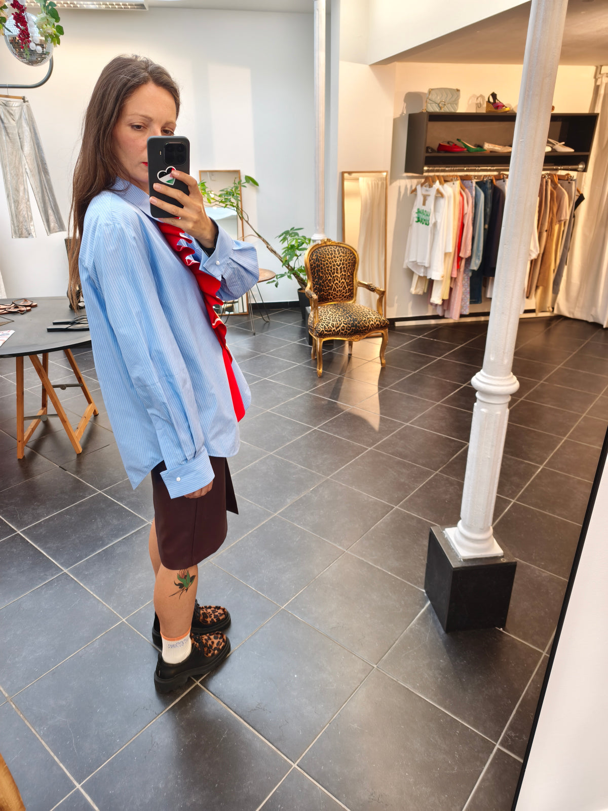 Essentiel hemd blauw/rood