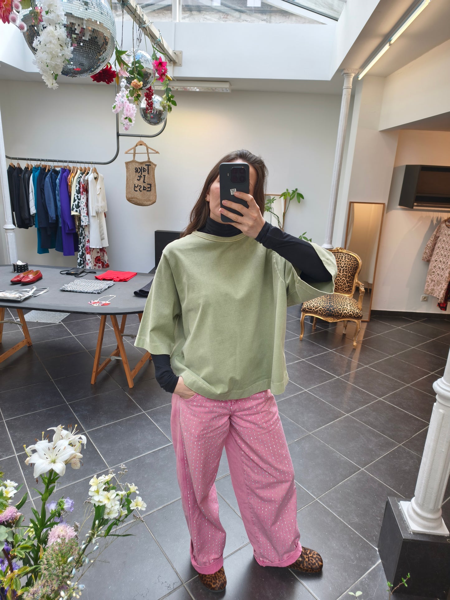 ISCHIKO groene t-shirt