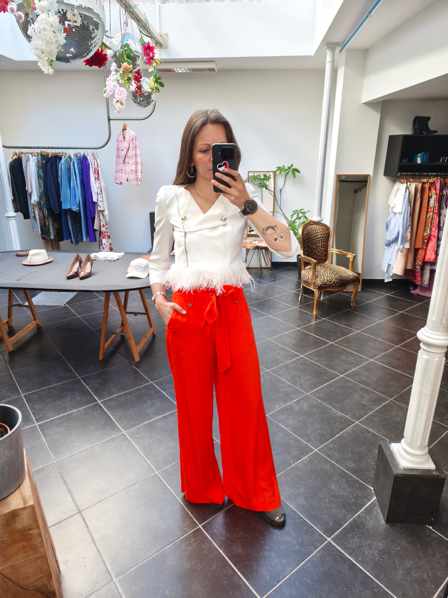 Twinset broek rood