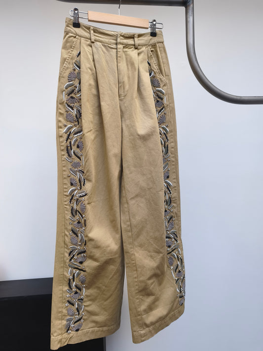 Essentiel Broek kaki kraaltjes