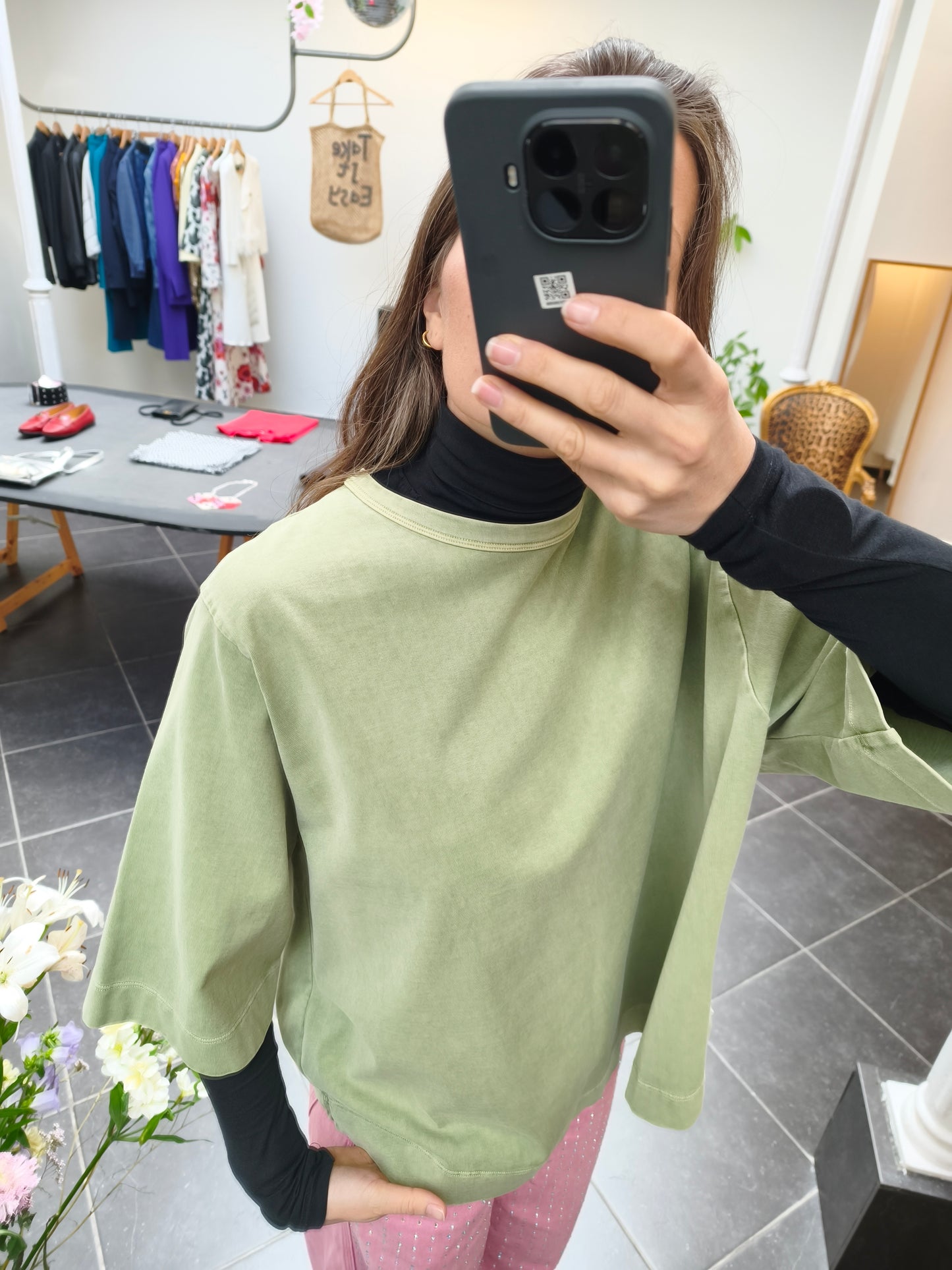 ISCHIKO groene t-shirt