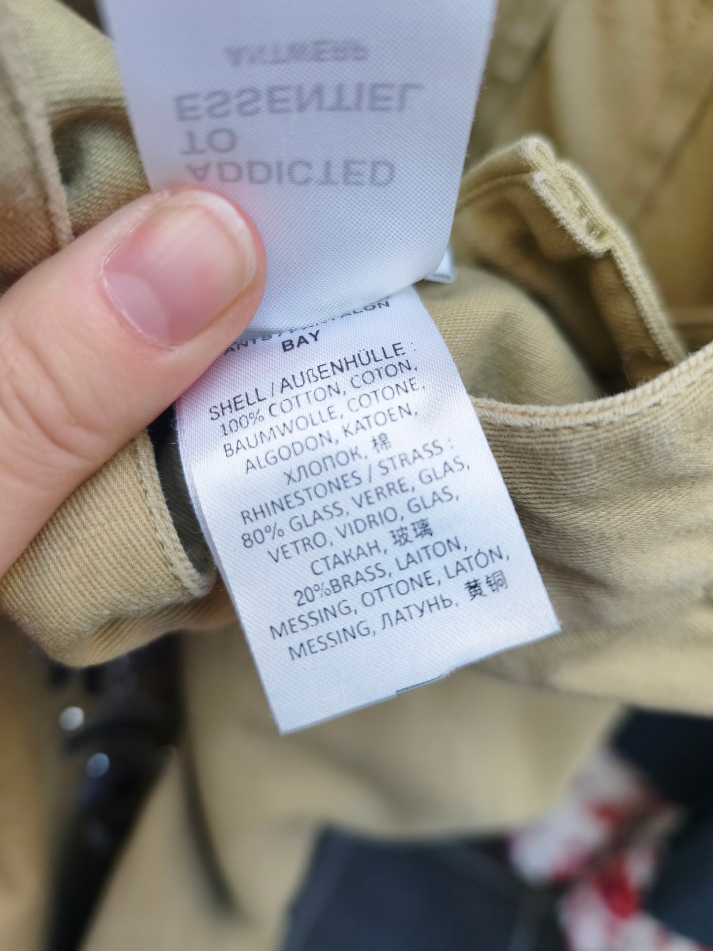 Essentiel Broek kaki kraaltjes