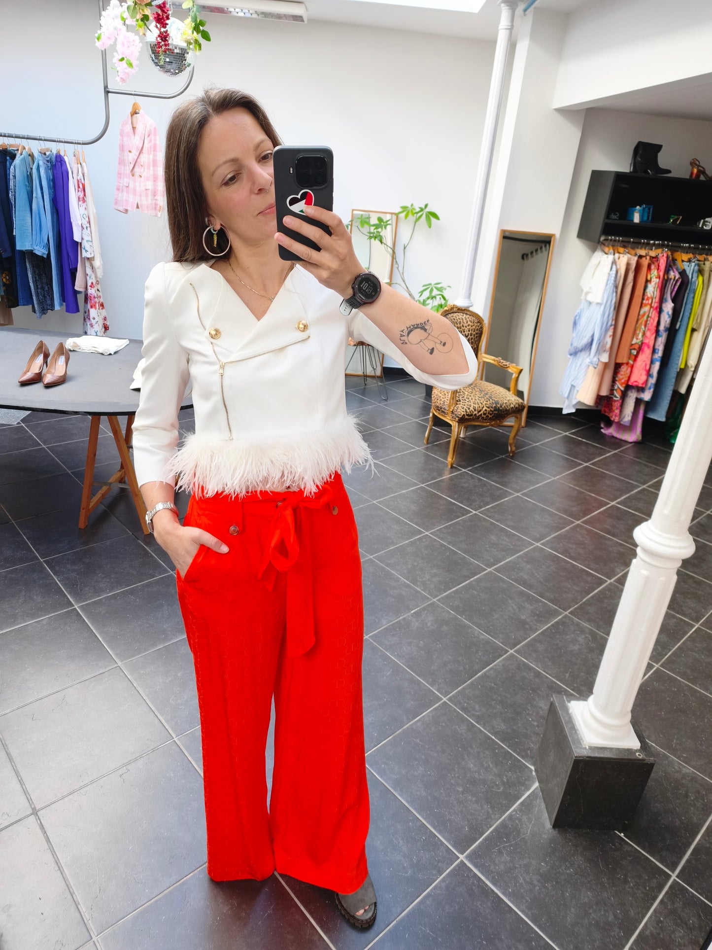 Twinset broek rood