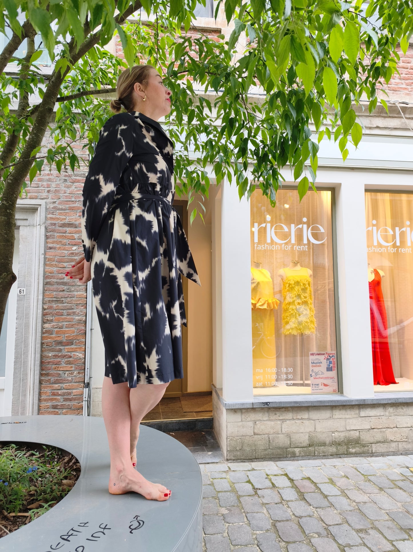 Psophia jurk zwart/beige