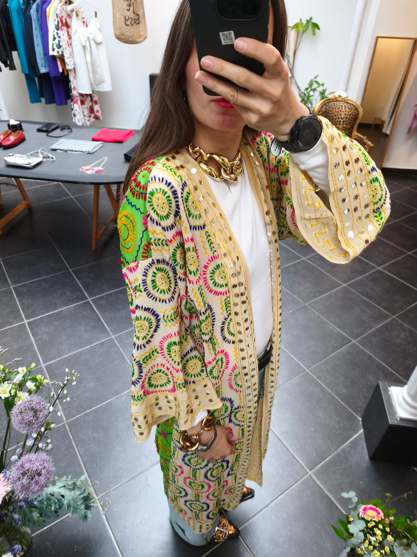 Sissel Edelbo kimono beige/groen